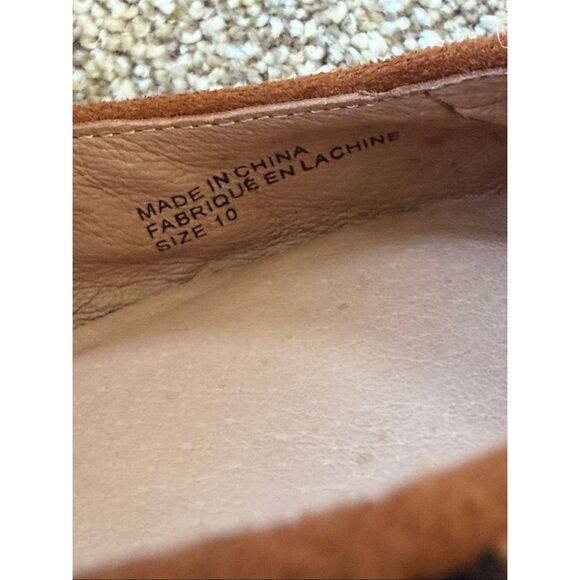 By Anthropologie Abbott Double Strap Leopard Flats Tan, Black Size 10 - Picture 10 of 12